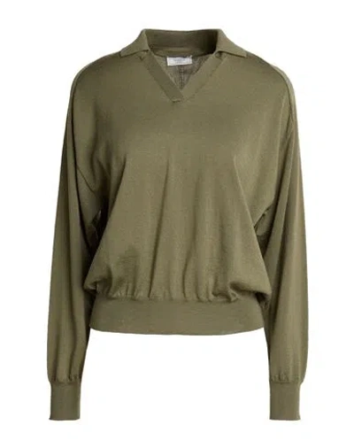 Peserico Woman Sweater Military Green Size 2 Virgin Wool In Multi