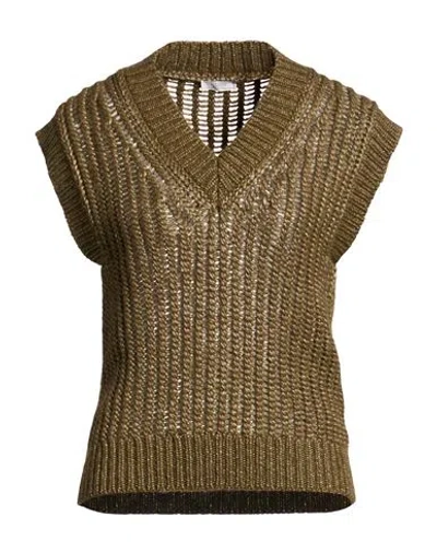 Peserico Woman Sweater Military Green Size 4 Wool, Polyamide, Alpaca Wool, Cashmere, Silk In Multi