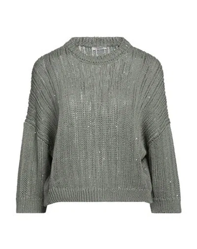 Peserico Woman Sweater Military Green Size 6 Cotton, Polyester