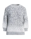 Peserico Woman Sweater Navy Size 12 Polyester, Cotton, Metallic Fiber, Polyamide In Navy