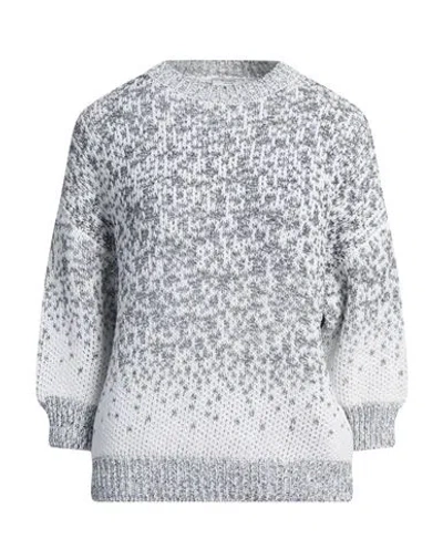 Peserico Woman Sweater Navy Size 12 Polyester, Cotton, Metallic Fiber, Polyamide