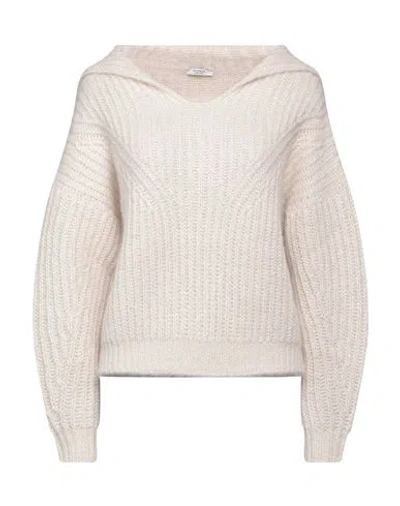 Peserico Woman Sweater Off White Size 6 Baby Alpaca Wool, Nylon, Virgin Wool, Polyester