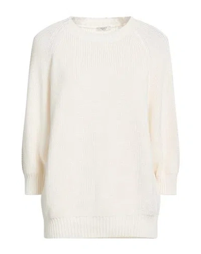 Peserico Woman Sweater Off White Size 16 Cotton, Metallic Fiber