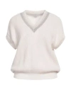 Peserico Woman Sweater Off White Size 8 Polyamide, Alpaca Wool, Merino Wool, Cashmere, Silk