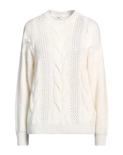 Peserico Cable Knit Mock Neck Sweater In Off White