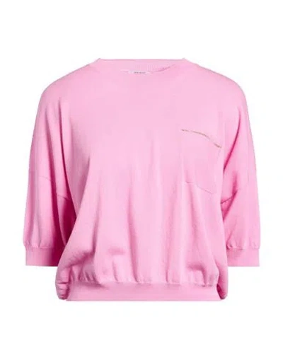 Peserico Woman Sweater Pink Size 10 Cotton In Multi