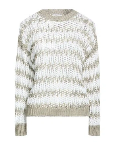 Peserico Woman Sweater Sage Green Size 12 Cotton, Elastane In Multi