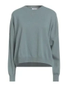 Peserico Woman Sweater Sage Green Size 12 Virgin Wool, Silk, Cashmere, Metallic Fiber In Green