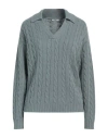 Peserico Woman Sweater Sage Green Size 12 Virgin Wool, Silk, Viscose, Cashmere, Polyester