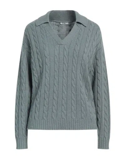 Peserico Woman Sweater Sage Green Size 12 Virgin Wool, Silk, Viscose, Cashmere, Polyester In Sage Green