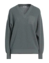Peserico Woman Sweater Sage Green Size 6 Virgin Wool, Silk, Cashmere, Metallic Fiber