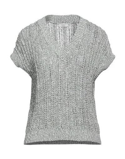 Peserico Woman Sweater Sage Green Size 8 Cotton