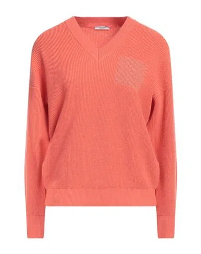 Peserico Woman Sweater Salmon Pink Size 4 Virgin Wool, Silk, Cashmere, Metallic Fiber In Pink