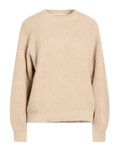 Peserico Woman Sweater Sand Size 12 Virgin Wool, Silk, Cashmere, Baby Alpaca Wool, Polyamide In Beige