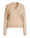 Peserico Woman Sweater Sand Size 12 Virgin Wool, Viscose, Polyester In Nude