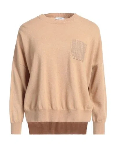 Peserico Woman Sweater Sand Size 4 Virgin Wool, Silk, Cashmere, Polyester, Viscose In Beige