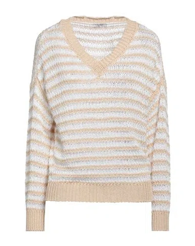Peserico Woman Sweater Sand Size 6 Cotton In Beige
