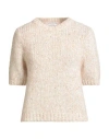 Peserico Woman Sweater Sand Size 8 Alpaca Wool, Polyester, Nylon, Virgin Wool In Neutral