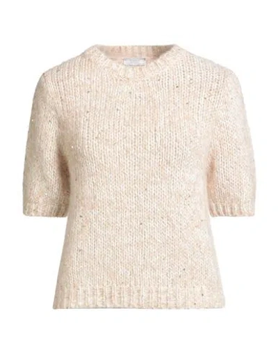 Peserico Woman Sweater Sand Size 8 Alpaca Wool, Polyester, Nylon, Virgin Wool In Neutral
