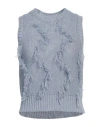Peserico Woman Sweater Sky Blue Size 8 Linen, Cotton