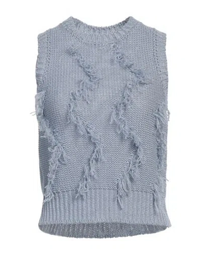 Peserico Woman Sweater Sky Blue Size 8 Linen, Cotton