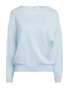 Peserico Woman Sweater Sky Blue Size 12 Merino Wool