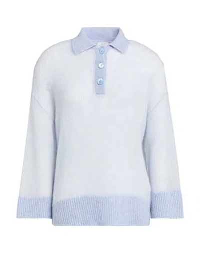 Peserico Woman Sweater Sky Blue Size 12 Alpaca Wool, Polyamide, Virgin Wool