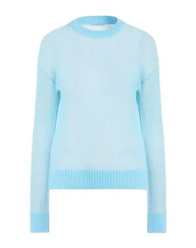 Peserico Woman Sweater Sky Blue Size 14 Baby Alpaca Wool, Polyamide, Virgin Wool
