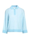 Peserico Woman Sweater Sky Blue Size 6 Baby Alpaca Wool, Nylon, Virgin Wool