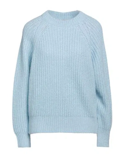Peserico Woman Sweater Sky Blue Size 6 Polyamide, Virgin Wool, Alpaca Wool, Polyester