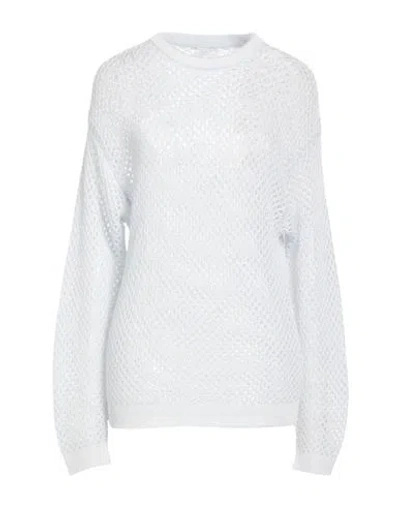 Peserico Woman Sweater Sky Blue Size 6 Polyamide, Alpaca Wool, Virgin Wool In White