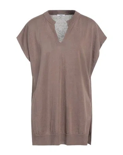 Peserico Woman Sweater Taupe Size 6 Linen, Cotton
