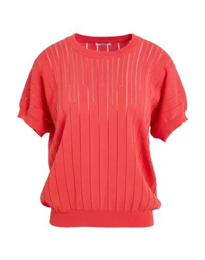 Peserico Woman Sweater Tomato Red Size 6 Cotton