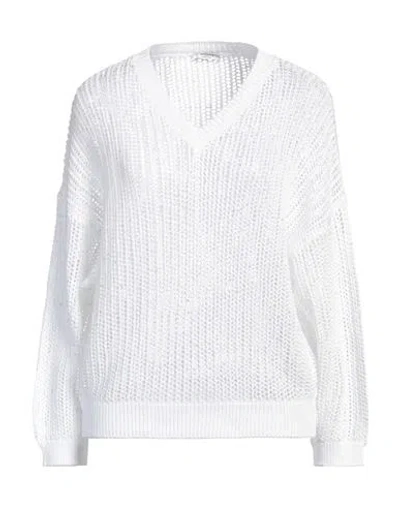 Peserico Woman Sweater White Size 8 Cotton, Polyester