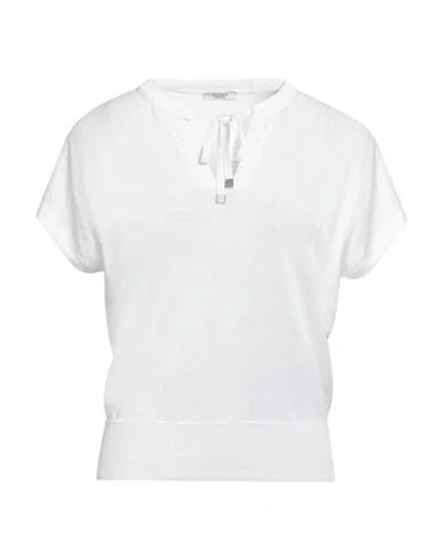 Peserico Woman Sweater White Size 2 Linen, Cotton