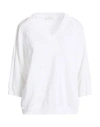 Peserico Woman Sweater White Size 12 Linen, Cotton, Metallic Fiber In White