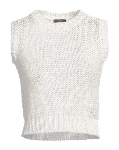 Peserico Woman Sweater White Size 4 Cotton