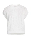 Peserico Woman Sweater White Size 4 Cotton, Polyester In Multi