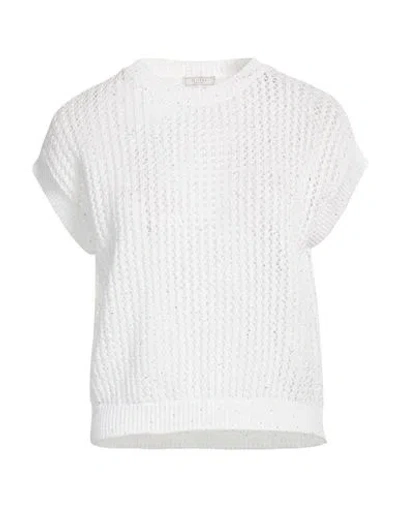 Peserico Woman Sweater White Size 4 Cotton, Polyester In Multi