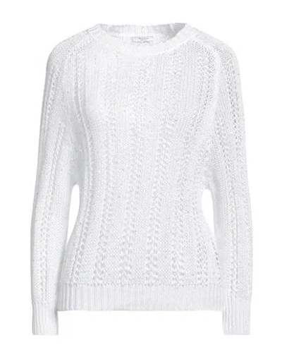 Peserico Woman Sweater White Size 4 Cotton, Polyester In Yellow
