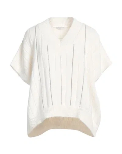 Peserico Woman Sweater White Size 4 Virgin Wool, Silk, Cashmere, Polyamide, Merino Wool