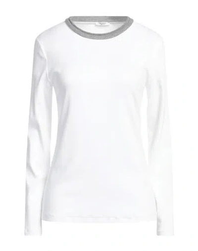Peserico Woman Sweater White Size 8 Cotton, Elastane, Wool, Cashmere, Metallic Fiber