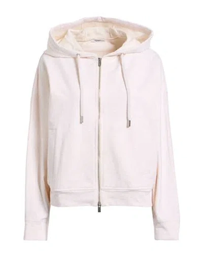 Peserico Woman Sweatshirt Beige Size 14 Cotton, Elastane, Silk In Sand
