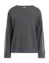 Peserico Woman Sweatshirt Charcoal Size 8 Cotton, Nylon, Silk, Elastane In Gray