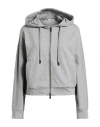 Peserico Woman Sweatshirt Grey Size 12 Cotton, Elastane, Silk In Gray