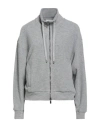 Peserico Woman Sweatshirt Grey Size 6 Cotton, Wool, Cashmere, Polyester, Merino Wool In Gray