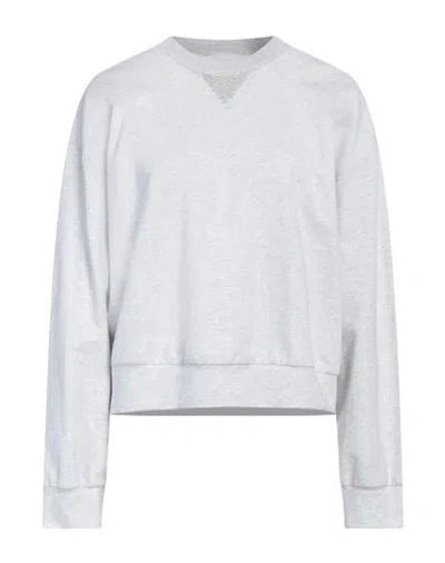 Peserico Woman Sweatshirt Light Grey Size 12 Cotton, Metallic Fiber, Elastane
