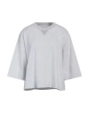Shop Peserico Woman Sweatshirt Light Grey Size 12 Cotton, Metallic Fiber, Elastane