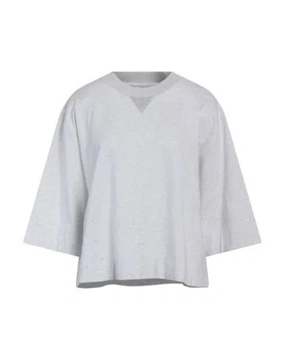 Peserico Woman Sweatshirt Light Grey Size 12 Cotton, Metallic Fiber, Elastane