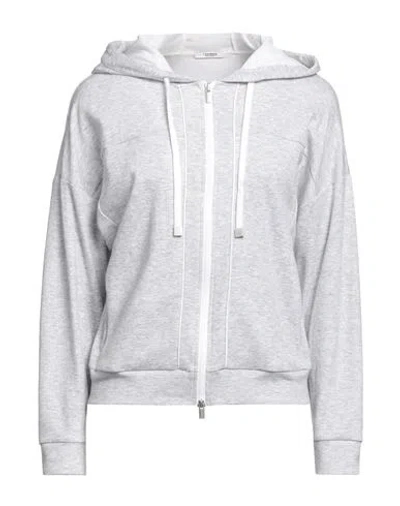 Peserico Woman Sweatshirt Light Grey Size 14 Cotton, Polyamide
